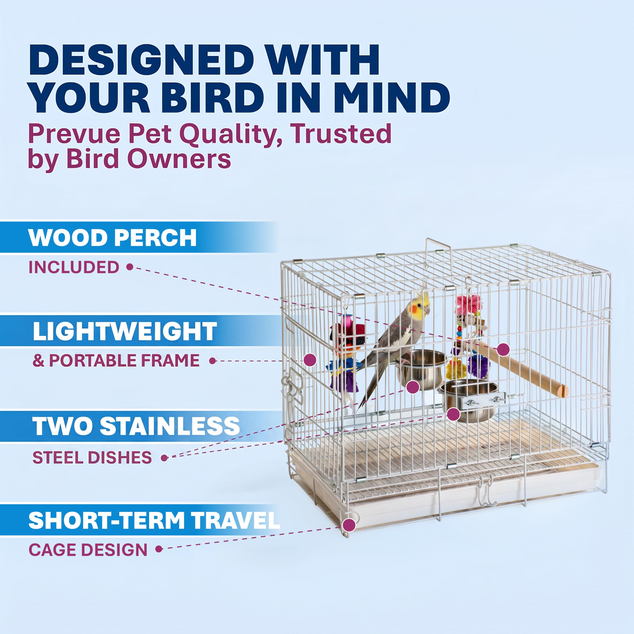 Amazon.com : Prevue Hendryx Travel Bird Cage Short Term Travel
